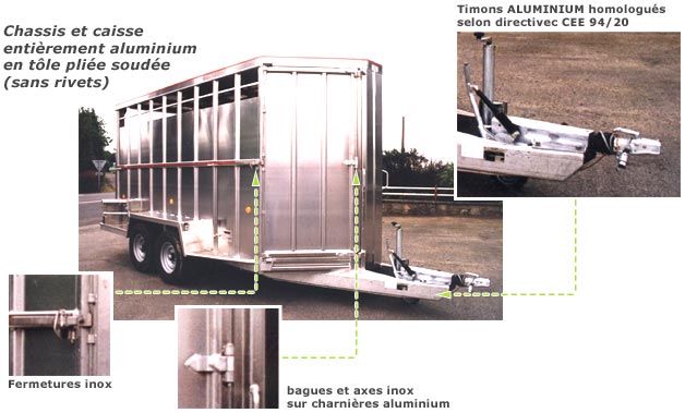 Chassis et caisse entièrement aluminium en tôle pliée soudée (sans rivets)